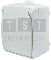 Prizë sipërfaqësore Düwi Aqua Plus 40224, me tokëzim dhe kapak, IP54, e bardhë