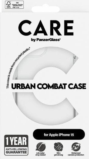Mbulesë PanzerGlass CARE Flagship Case Urban Combat, për iPhone 15, transparente