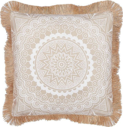 Set jastëkësh dekorativë Beliani AGRIMONY, 45 x 45 cm, motiv oriental, bezhë krem