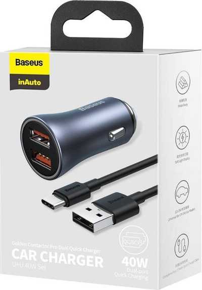 Karikues makine Baseus Golden Contactor Pro 2xUSB 40W TZCCJD-A0G, i zi