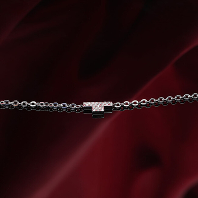 Byzylyk për femra Trussardi T-Logo TJAXC30, 19 cm, i argjendtë