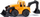 Lodër ekskavator me karotë Siku Backhoe Loader, model diecast, 8 cm, e verdhë e zezë