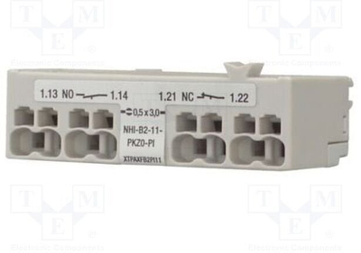 Ndërprerës ndihmës Eaton NHI-B2-11-PKZ0-PI EP-401016, 1 NO 1 NC, montim frontal, gri