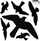 Stickerë Warning Birds për xhama, 6 copë x 10 fletë, të zinj