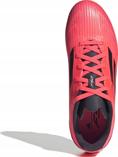 Këpucë futbolli adidas F50 League MG Jr IF1371, për kalamaj, terren i përzier, të kuqe portokalli