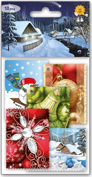 Etiketa dhurate MFP Christmas Gift Tags, 10 copë, me figura festive, shumëngjyrëshe