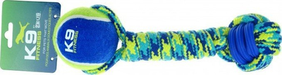 Lodër për qen K9 Fitness Rope and TPR Dumbbell with Ball, 30cm, jeshile
