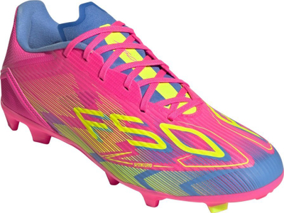 Atlete futbolli adidas F50 League FG MG IE1291, për bar natyral edhe sintetik, të bardha