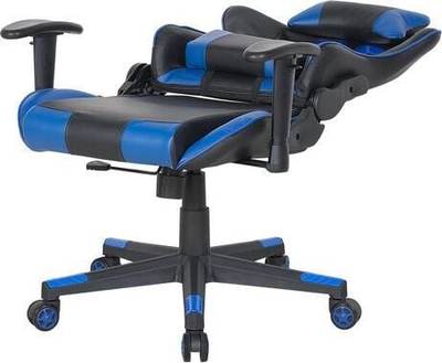 Karrige gaming Beliani GAMER, lëkurë sintetike, rrotulluese, e zezë blu