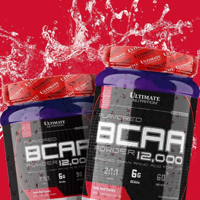 Aminoacide Ultimate Nutrition BCAA Powder, 12000 60 serv, 457g, Red Candy