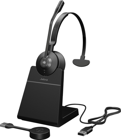 Kufje me mikrofon Jabra Engage 55 SE MS Mono, USB, pa tela, me bazë karikimi, e zezë