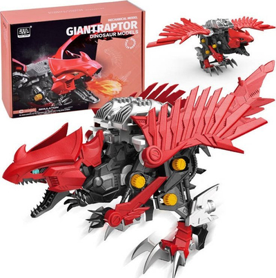 Lodër montuese dinosauri Raptor ZA4372, model lëvizës, me bateri AAA, shumëngjyrëshe