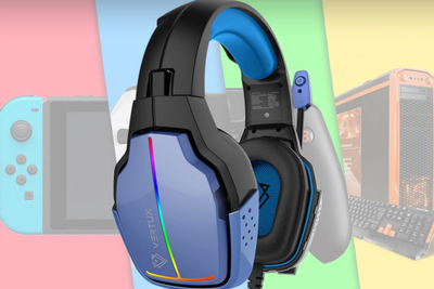 Kufje gaming Vertux Havana, 3.5mm, LED RGB, blu