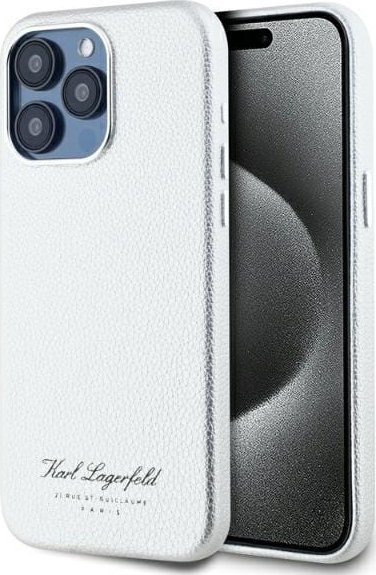 Mbrojtëse telefoni Karl Lagerfeld KLHCP16LPGWCMKHG, hardcase, për iPhone 16 Pro, e bardhë