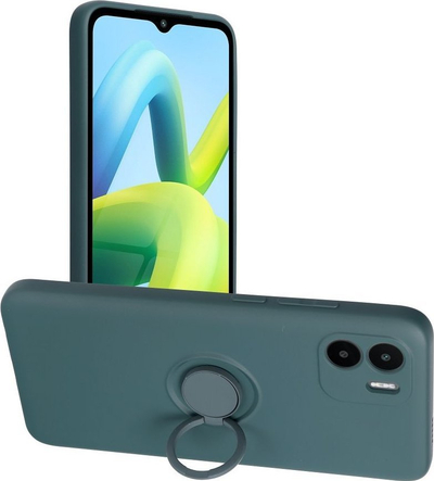 Maskë Forcell për Xiaomi Redmi A2, silikon me unazë stand, jeshile matte