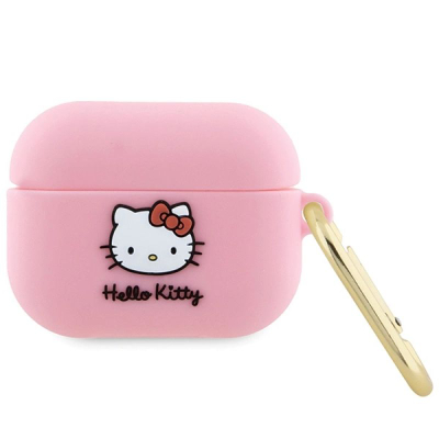 Kuti mbrojtëse Hello Kitty CG Mobile për AirPods Pro, silikon i lëng, me karabinë, rozë