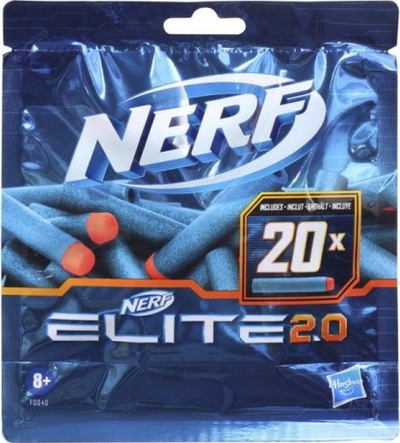 Pako fishekë lodër Nerf Elite 2.0, 20 copë, shkumë, blu