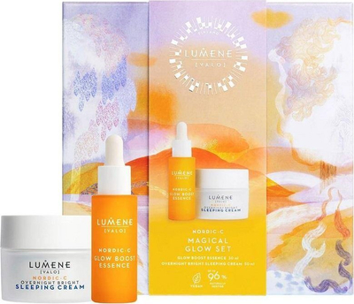 Set dhuratë për fytyrë Lumene Nordic C Valo, krem nate dhe essence, efekt ndriçues