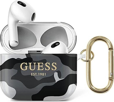 Заштитна маска Guess GUA3UCAMG Camo, за AirPods 3, TPU, црно-бела