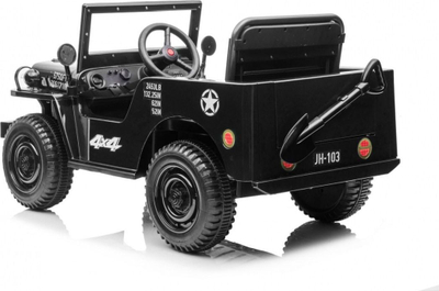 Makina elektrike lodër Retro Military 4x4, 12V, telekomandë, jeshile ushtarake