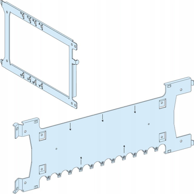 Pllakë montimi Schneider Electric PrismaSeT P, llamarinë çeliku, 202 x 603 mm, e bardhë