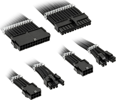 Сет продолжни кабли Колинк CORESTANDARD EK BLK, 4 плетени кабли, за напојување на компјутер, црни