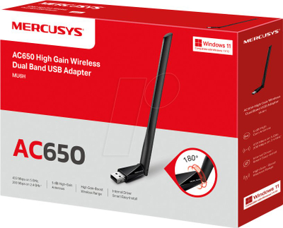 Adapter Wi-Fi TP-Link Mercusys MU6H, AC650, dy banda, antenë 5 dBi