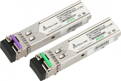 Modul SFP Extralink 1.25G WDM, single mode, 80km, argjendtë
