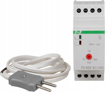 Relé monitorimi uji F&F PZ-828-RC-WD, 230V AC, 16A, e bardhë