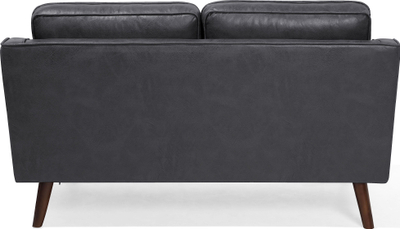 Divan dyshe Beliani Lokka, lëkurë sintetike, stil mid century, gri