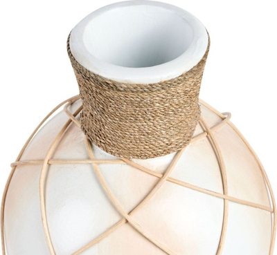 Vazo dekorative ROKAN Ceramic, terrakotë, e gjatë, bezhë e çelët