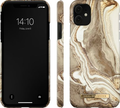 Mbulesë telefoni IDeal of Sweden Fashion, për iPhone 11 XR, Golden Sand Marble, bejxhe