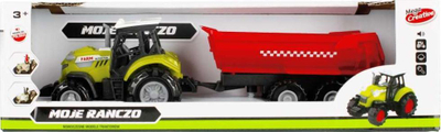 Traktor lodër Mega Creative My Ranch, me rimorkio, me drita dhe zëra, jeshil me të kuqe