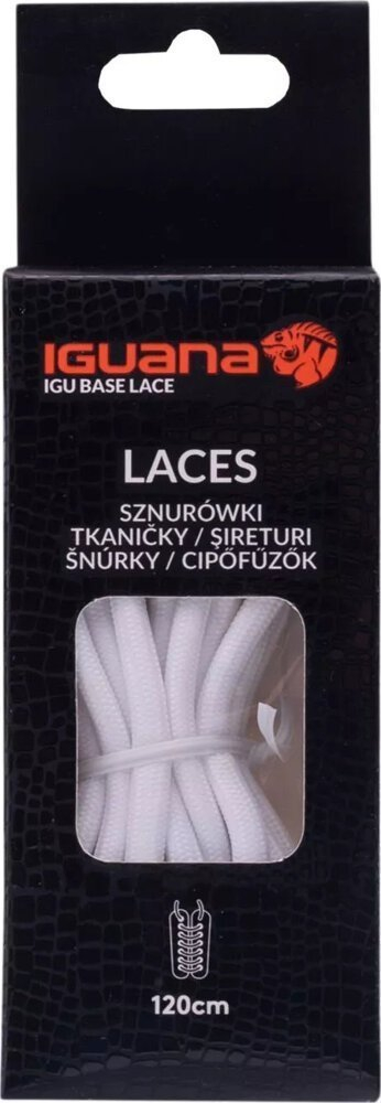 Lidhëse këpucësh Iguana Igu Base Lace, 120cm, 100% poliester, të bardha