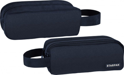 Penar Starpak Pencil Case Pouch, 2 zinxhirë, material tekstil, blu e errët