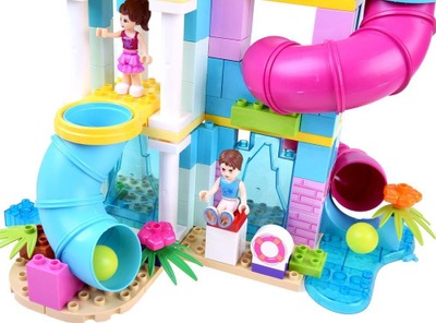 Set blloqesh ndërtimi JDLT ZA2883, park ujor, 155 copa, shumëngjyrësh