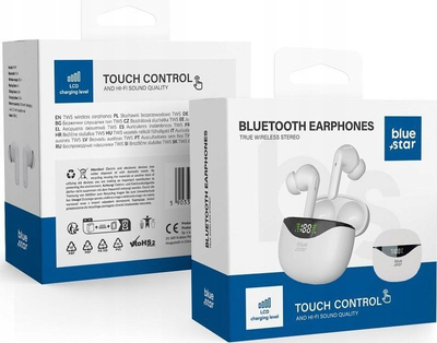 Kufje pa tela Blue Star TWS T60, Bluetooth 5.4, IPX4, të bardha