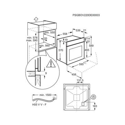 Furrë montuese Electrolux EOH3H00BX
