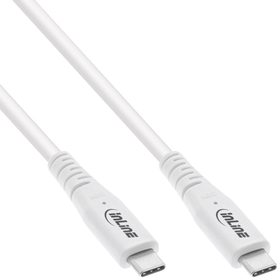 Kabllo USB4 InLine, USB C me USB C, 1m, PD 240W, 8K 60Hz, e bardhë