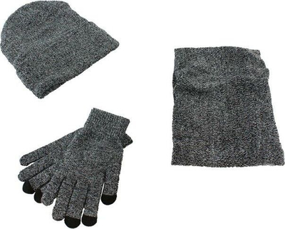 Set kapelë, dorëza dhe shall për meshkuj Just Fashion BQ52C, të hirta