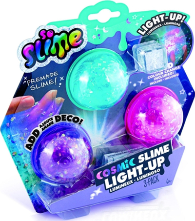 Lodër slime Canal Toys So Slime Cosmic Light Up, set me 3 copa, me LED, shumëngjyrëshe