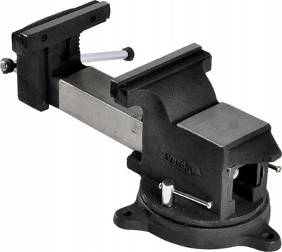 Mengene profesionale HARD 6\" 150mm, bazë rrotulluese 360°, çelik, blu