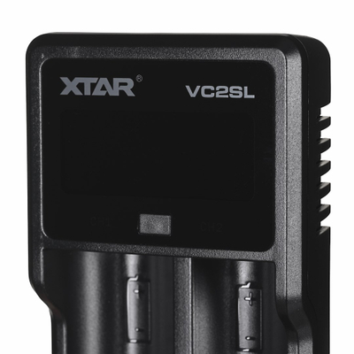 Karikues baterish Xtar VC2SL, 2 slote, USB, i zi