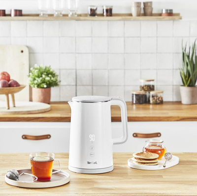 Çajnik elektrik Tefal KO6931, 1.5L, kontroll temperature, i bardhë