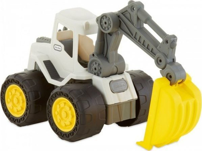 Lodër eskavator Little Tikes Dirt Diggers 2‑në‑1, me lopatë që çahet, për kalamaj 2+ vjeç, e bardhë e verdhë