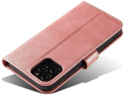 Futera magnetike me kapak anash për Samsung Galaxy A73, lëkurë ekologjike, rozë