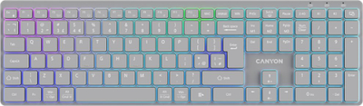 Tastierë pa tel Canyon HKB W11, 105 taste, ndriçim RGB, gri