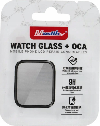 Xham zëvendësues MUSTTBY për Apple Watch Series 2 38mm, me OCA, transparent