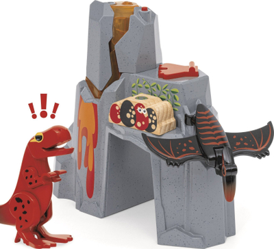 Set lodrash Brio Dinosaur Volcano Ravensburger, figurina dinosaurësh, me drita dhe tinguj