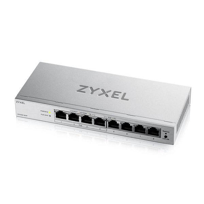 Switch rrjeti Zyxel GS1200-8HP, 8 porta Gigabit, 4 porta PoE+ 68W, fanless